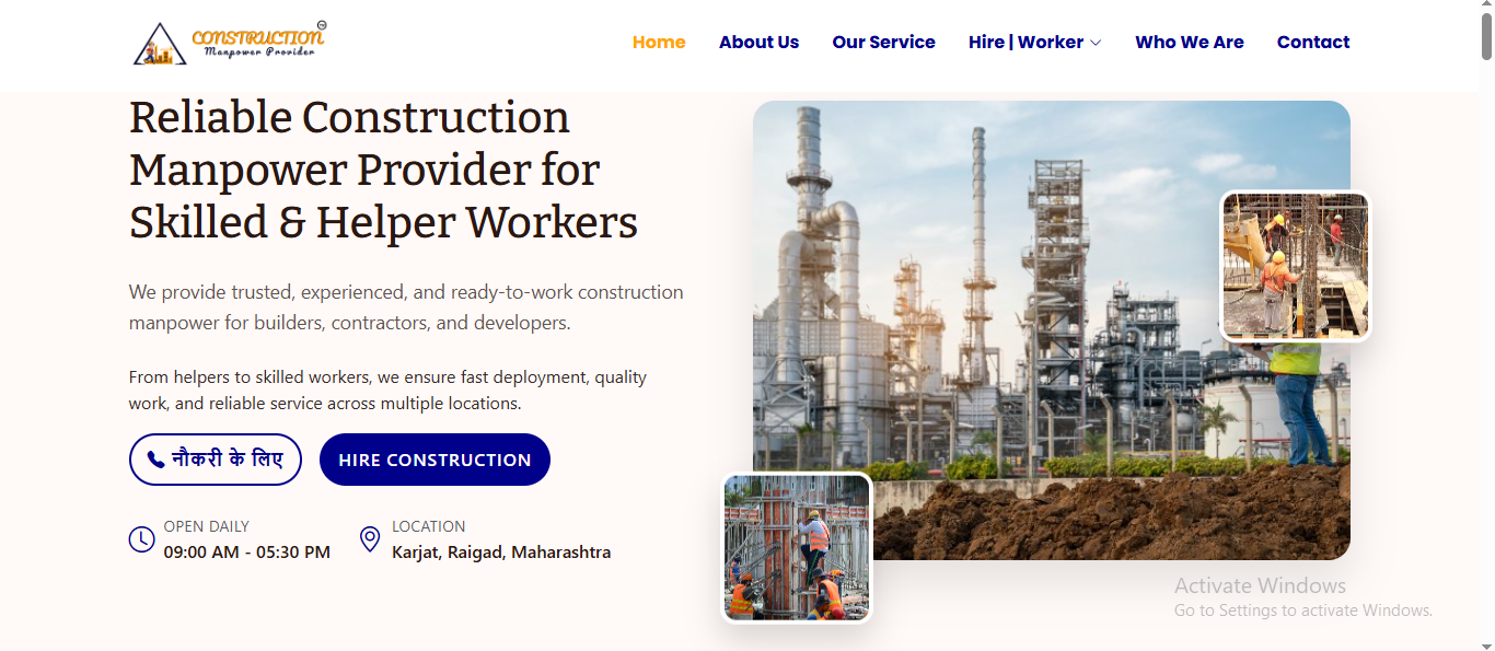 Reliable manpower solutions for construction