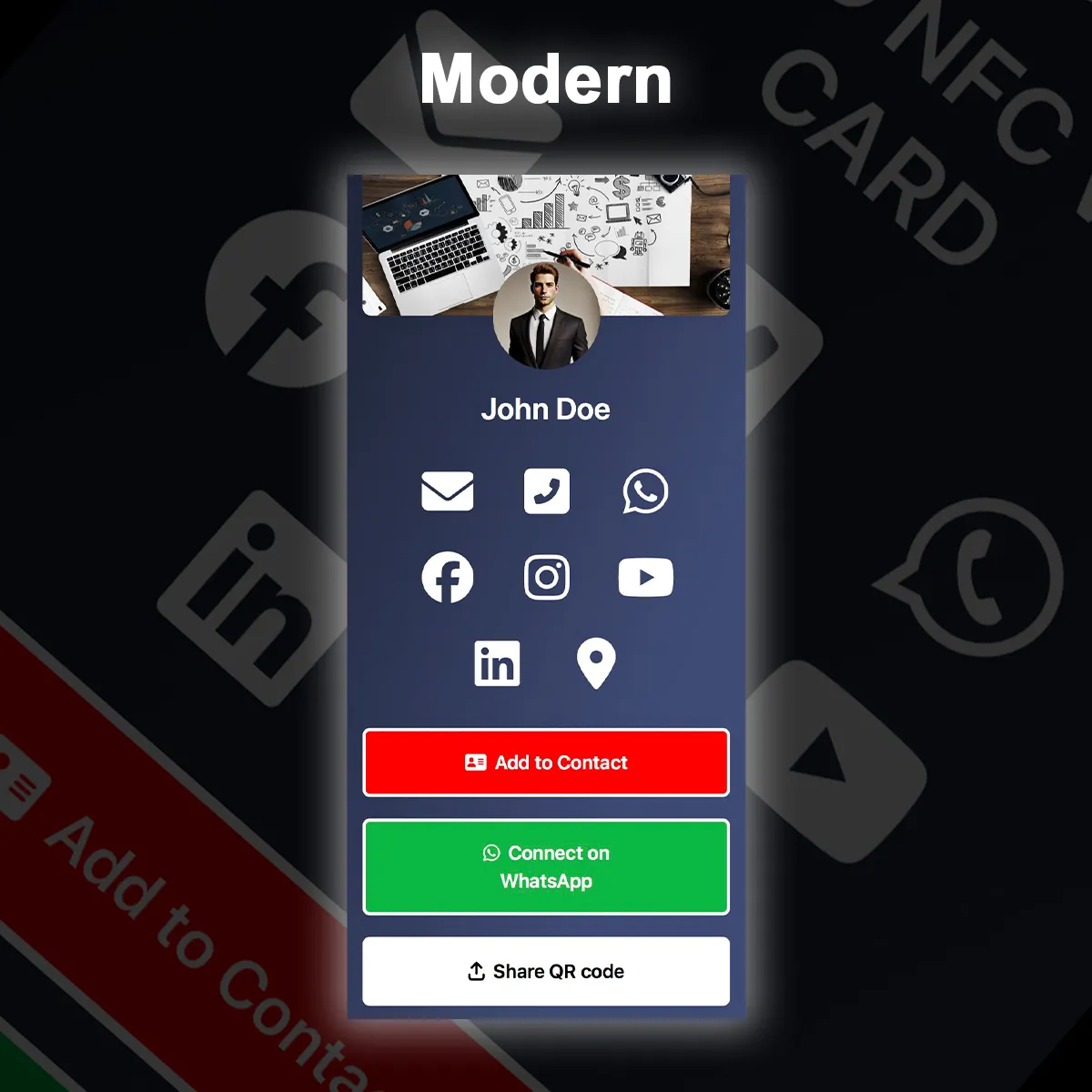digital visiting card design for business professionals and freelancers