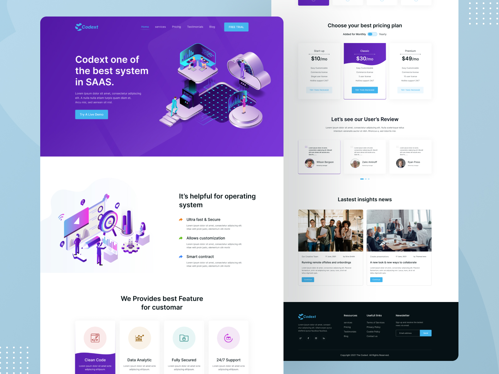 Landing page for campaign or product